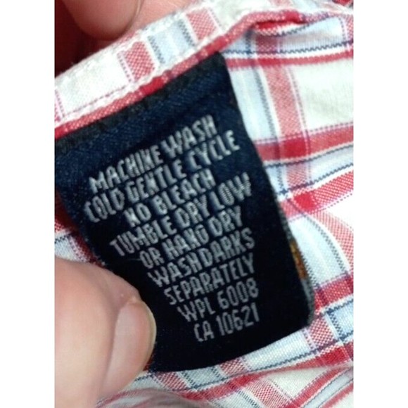 Panhandle Slim Long Sleeve Spell Out Size Small Western Plaid Red White Rodeo - Picture 10 of 11